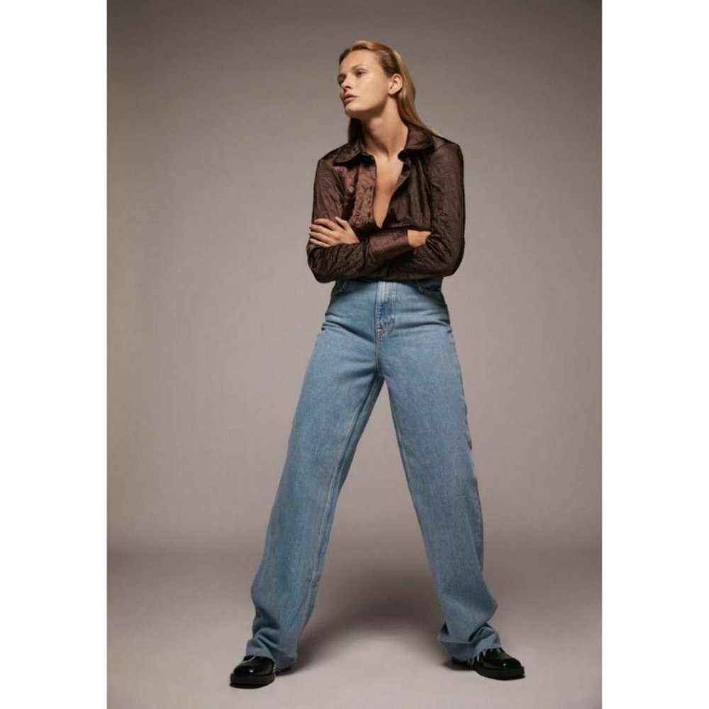 Zara Size US 10 Women The 90's Full Length Jeans in Serenity Blue High Rise NEW - Picture 12 of 12